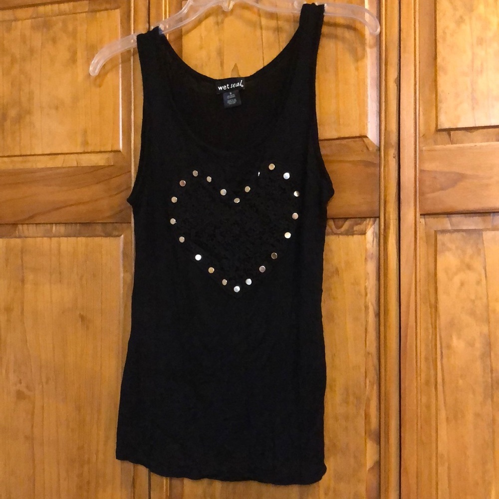 Wetseal Black Heart Embellished 🖤 Tank Top